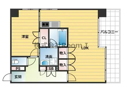 KDXレジデンス本町橋(1LDK/4階)の間取り写真