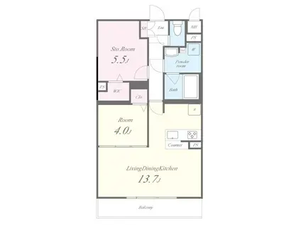 PIAF(2LDK/3階)の間取り写真