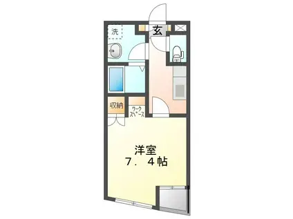 グランクレイシア(1K/2階)の間取り写真