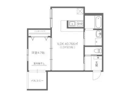 LA VIE CHOUCHOU 大町(1LDK/2階)の間取り写真