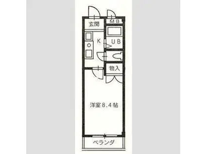 エスポア八田(1K/3階)の間取り写真