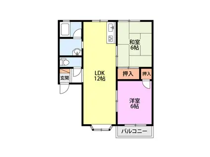ローレルコート中山A(2LDK/2階)の間取り写真