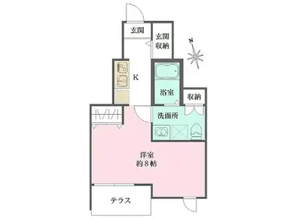 恵比寿樹乃家(ワンルーム/1階)の間取り写真