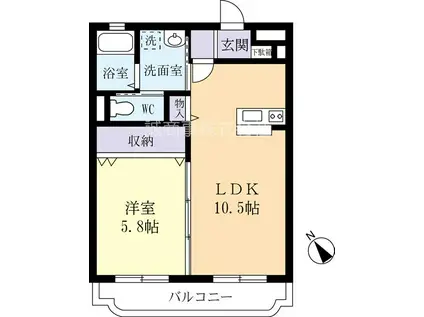 アドワンつくば(1LDK/1階)の間取り写真