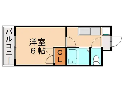 エスズイン(1K/4階)の間取り写真