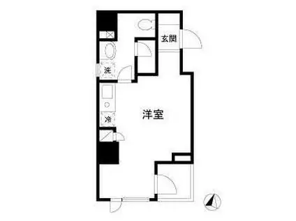 シャンブリーズ三越前(ワンルーム/6階)の間取り写真