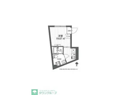 パークサイド戸越公園(ワンルーム/4階)の間取り写真