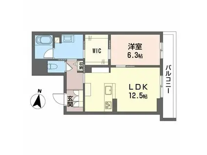 CAMELOTイースト(1LDK/4階)の間取り写真