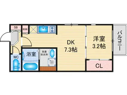 DIIRA敷島(1DK/2階)の間取り写真