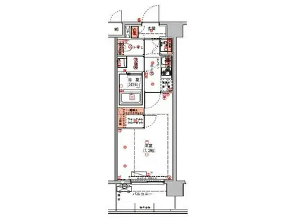 ハーモ二―レジデンス東京アーバンスクエア002(1K/3階)の間取り写真