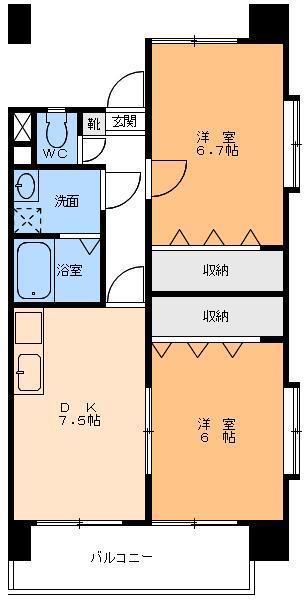 Mマンション(2DK/3階)の間取り写真
