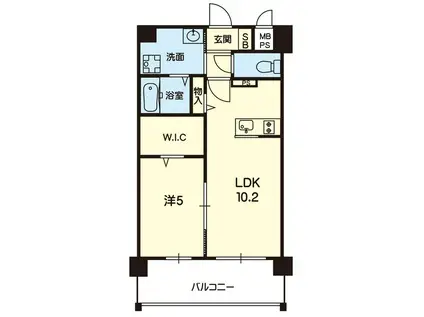 旭志川辺マンション(1LDK/1階)の間取り写真