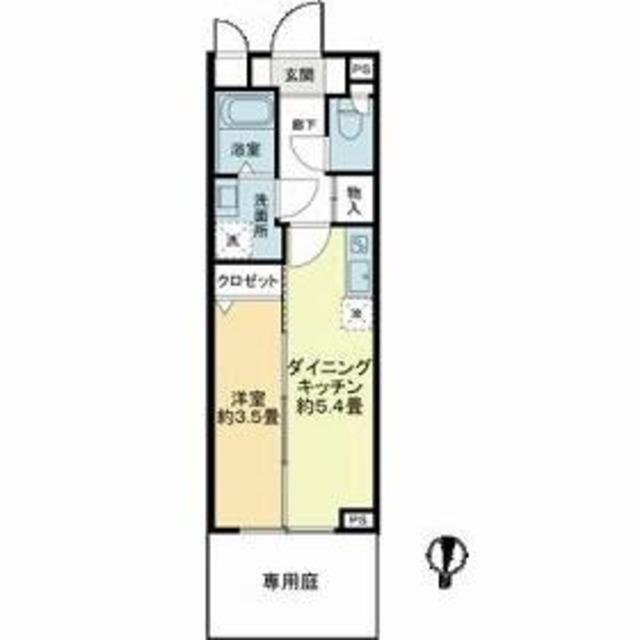 クラリティア池上(1DK/1階)の間取り写真