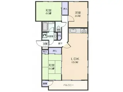 グリーンハイツ(3LDK/2階)の間取り写真