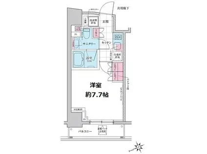 ステラメゾン三軒茶屋(1K/5階)の間取り写真