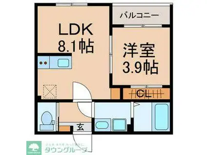 BON APPETIT(1LDK/2階)の間取り写真