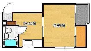 福島ビル(1DK/1階)の間取り写真