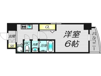 エスリードレジデンス大阪福島フロント(1K/10階)の間取り写真