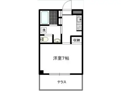 第60シンエイビル(1K/1階)の間取り写真