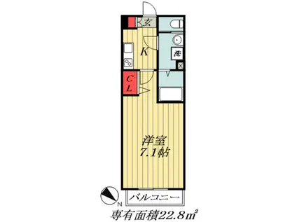 Nステージ西船橋II(1K/1階)の間取り写真
