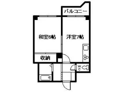 第一タテダビル(1DK/4階)の間取り写真