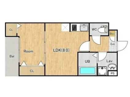 ジーメゾン上尾仲町(1LDK/2階)の間取り写真