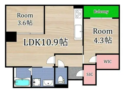 アウスレーベン都島I(2LDK/7階)の間取り写真