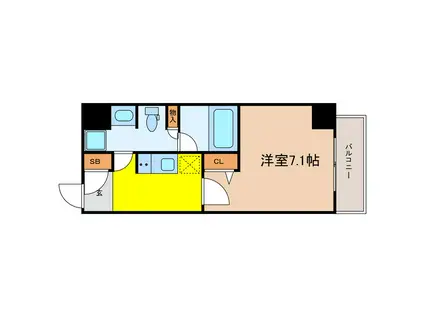 AKASHI ENTEPRISE(1K/6階)の間取り写真