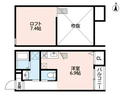 エスカーダSOGA(ワンルーム/2階)の間取り写真