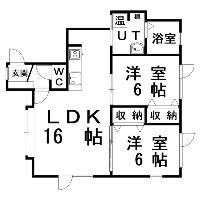 文苑ビレッジ3番館(2LDK/1階)の間取り写真