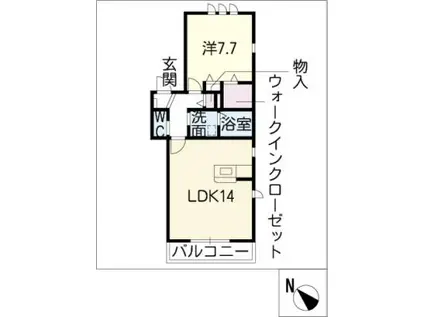 サン・グレイス(1LDK/2階)の間取り写真