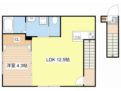 イオ・リアン坂本II(1LDK/2階)の間取り写真