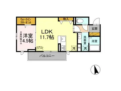 TORISIA YH(1LDK/2階)の間取り写真