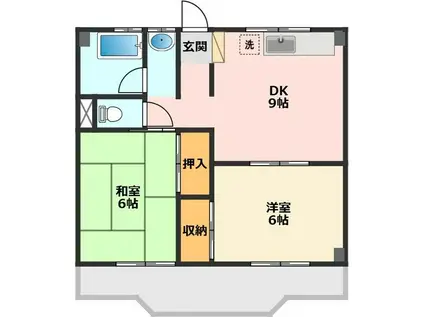 リアライズ穂積 II(2DK/4階)の間取り写真