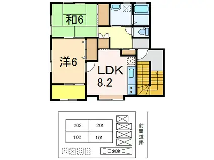 KLEBER (2LDK/2階)の間取り写真