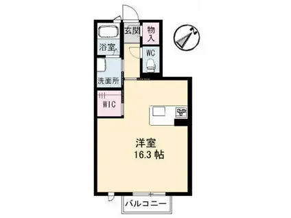 グランカーサ光ヶ丘(ワンルーム/1階)の間取り写真