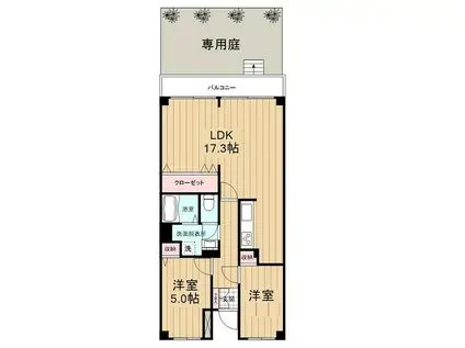 田端北スカイハイツ(2LDK/1階)の間取り写真