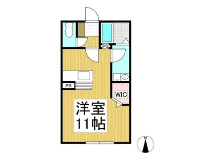 スノーハウス A棟(ワンルーム/1階)の間取り写真