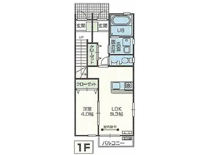 ファーストタウン上堂A(1LDK/1階)の間取り写真