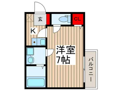 STORY(1K/2階)の間取り写真