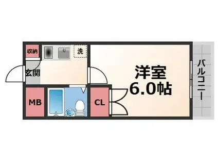 フローレンス弥刀(1K/3階)の間取り写真