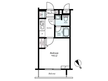 ガーラ・グランディ横濱桜木町(1K/8階)の間取り写真