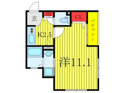 ディアグラン王子(1K/1階)の間取り写真