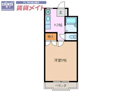 エスポワールマンション(1K/2階)の間取り写真