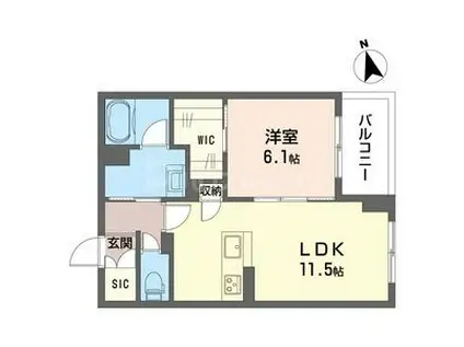 ルピナス グランデ(1LDK/3階)の間取り写真