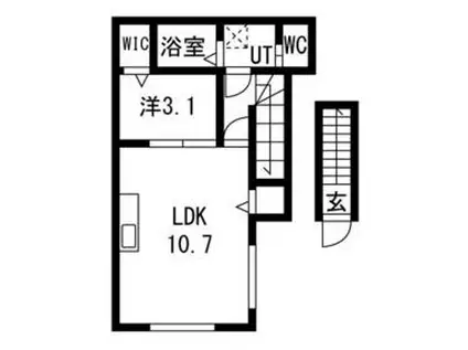 仙台前ルート(1LDK/2階)の間取り写真