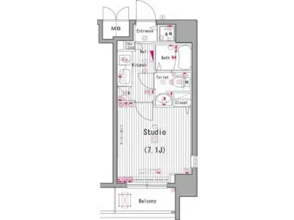 ガーラ横濱南(1K/10階)の間取り写真