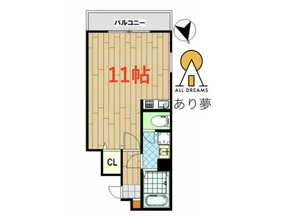 フレーヴァー伊勢佐木(1K/3階)の間取り写真