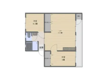 永井アパート(2LDK/1階)の間取り写真