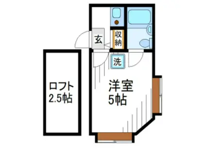 メゾン大和(ワンルーム/2階)の間取り写真